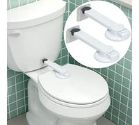 Baby Toilet Lock - Ideal Baby Proof Toilet Lid Lock with Arm - No Tools Needed Easy Installation with 3M Adhesive - Top Safety Toilet Seat Lock - Fits Most Toilets - White (2 Pack, White)