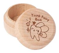 Baby Tooth Box - Baby Teeth Keepsake Box | Cute Carved Wooden Box for Baby Teeth, Wooden Dropped Tooth Keepsake Storage Box, Keepsake for Boy or Girl, Teeth Container for Birthday Baby Shower