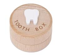 Baby Tooth Box - Baby Teeth Keepsake Box | Cute Carved Wooden Box for Baby Teeth, Wooden Dropped Tooth Keepsake Storage Box, Keepsake for Boy or Girl, Teeth Container for Birthday Baby Shower
