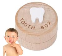 Baby Tooth Box - Cute Wooden Lost Tooth Holder, Tooth Keepsake Box, Tooth Fairy Box, Storage Box for Birthday Baby Shower, Fairy for Boy or Girl, Keepsake