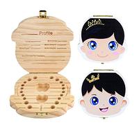 Baby Tooth Box Deciduous Teeth Keepsake Saver Boxes Teeth Fairy Holder Wooden First Lost Tooth Collection Organizer Storage for Kids Boys Girls Milk Teeth As A Memory Container Birthday Gift (Girl)