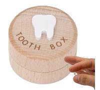Baby Tooth Fairy Box - KeepSake Wooden Lost Teeth Storage | Savings Saver Cute Carved Boxes Fallen Memories Contator with Brush for Baby Girl Birthday Gift Ke