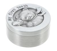 Baby Tooth Keepsake Box Single Silver Alloy Storage Tin