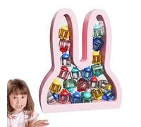 Baby Tooth Storage Box, Milk Tooth Box with Labels, Cute Rabbit Shaped Gift Box for Family Memory Birthday and Child Growth