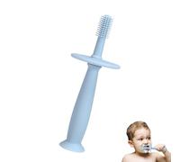 Baby Toothbrush - 3 Inch Training Brush | Silicone Cleaner - 360° Food-Grade Soft Bristles for 0-6 Years Old, Gentle Chewable Teether Brush Helping Transition to First Toothbrush