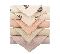Baby Towel Bulk 5PCS Burp Cloth Soft Breathable Wash Cloth Toddler Cotton Towel Drooling Bib Facecloth Newborn Essential