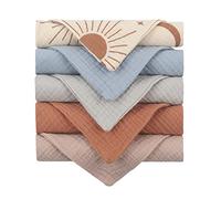 Baby Towel Set Teething Bibs Burp Cloth for Mixed Color Handkerchief Sweat Wipe Towel Newborns Face Cloth 5PCS