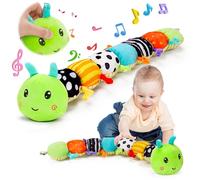 Baby Toy 0 3 6 Months Music Stuffed Plush Animal Caterpillar Toy for Infant Baby Sensory Musical Toy 0-3-6 Months Tummy Time with Crinkle Rattle for Babies 6-12 Month Newborn Birthday Gifts