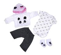 Baby Toy Clothes For 17-18 Inch For Doll Girl Panda Outfit Accessories 4pcs Matching Clothes Gift Craft Eyes For Stuffed Toys