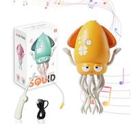 Baby Toy Dancing Squid with Lights and Music, Intelligent Belly Toys for Ages 3 to 8 Years, Refillable Sensory Gift for Toddlers and Girls