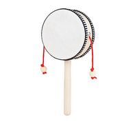 Baby Toy Wooden Musical Rattle Toy Unfinished Wooden Rattle Drum Round Corner Handcraft Baby Shaking Drum Educational Musical Infant Shaker Instruments Toddler
