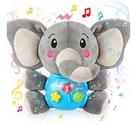 Baby Toys 0-6 Months, Plush Elephant Music Toys-12 Songs and Various Sounds of Nature, Sensory Toys for Baby Toys 6 to 18 Months, Baby Gifts for 0 3 6 9 12 Months