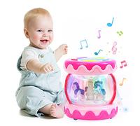Baby Toys 6 12 18 Months Unicorn Carousel Rotating Projector Light Up Toys with Music, Early Learning Musical Toys for 1 2 Year Old Girls Boys, Educational Toy 1st Birthday Gifts Present 4.5in(Pink)