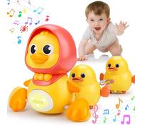 Baby Toys 6-12 Months Musical Duck Toy Set 3 4 5 6 7 8 9 10 Month Old Tummy Time Infant Newborn Crawling Moving Light Up Toys for Babies 9-12-18 Months Birthday Shower Gifts for 1 Year Old Boy Girl