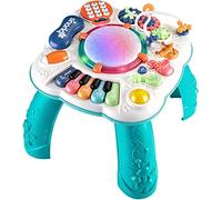 Baby Toys, Musical Activity Table, 11 in 1 Early Learning Educational Toy, Sensory Toys for Baby 6 to 12 Months 1 2 3 Years Old Boys and Girls, Birthday Gift with Light and Sound 30×30×29cm, Blue