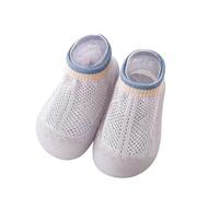 Baby Trainers for Boys Girls with Soft Sole Breathable Mesh for First Steps Ideal as First Walking Shoes Comfortable Slippers for Babies Toddlers Suitable for All Seasons, gray, 8 UK Child