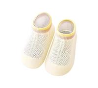 Baby Trainers for Boys Girls with Soft Sole Breathable Mesh for First Steps Ideal as First Walking Shoes Comfortable Slippers for Babies Toddlers Suitable for All Seasons, yellow, 8 UK Child