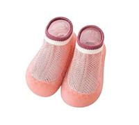 Baby Trainers for Boys Girls with Soft Sole Breathable Mesh for First Steps Ideal as First Walking Shoes Comfortable Slippers for Babies Toddlers Suitable for All Seasons, pink, 8 UK Child