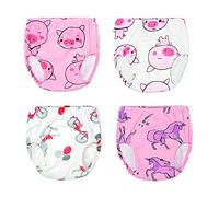 Baby Training Pants Boys and Girls, Morbuy Training Pants 4 Packs Cute Cartoon Soft Pants for Toddler Potty Training Anti Leakage Washable (120cm/23kg,Girls)