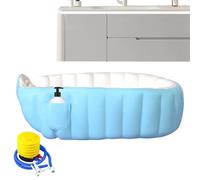 Baby Travel Bath | Inflatable Bath for Children with Foot Pump for Shower - Foldable Non-Slip Shower Basin for Ages 2 Years and Up Daughter and Son