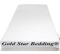 Baby Travel Cot Mattress 104 x 71 x 7.5 cm Quilted Breathable Antiallergenic -UK Made - Gold Star Bedding®