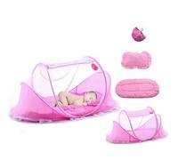 baby travel cot, pop up travel cot for baby foldable cot Pink