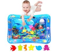 Baby Tummy time mat,Tummy time Water mat, Baby Toys 3-36 Months, Fun Early Development Activity Play Center for Newborn, Sea Word-Blue,70x50cm.