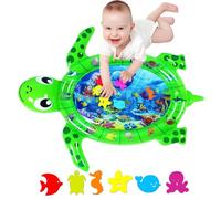 Baby Tummy time mat,Tummy time Water mat, Baby Toys 3-36 Months, Fun Early Development Activity Play Center for Newborn,Seaturtle Green,97x80x10cm.