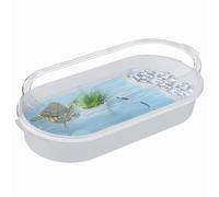 Baby Turtle Aquarium Tank - Light Portable Aquarium | Aquatic Habitat Container for Reptiles, with Resting Areas, Climbing, Swimming, Desktop Decor