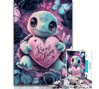 Baby Turtle Puzzles 1000 Pieces for Teenagers,Help The Brain Exercise Addictive Toys to Cultivate Patience Unique Challenge Game (38x26cm)