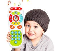 Baby TV Remote Toy,Realistic Play Remote Toy With Lights And Sounds,English Version,Learning Musical Toys for 1 Year Old Boys Girls ,Baby Birthday Gifts for 1 Year Old Girls Boys