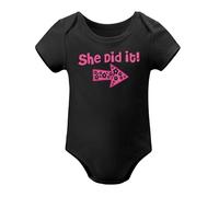Baby Twins Bodysuits He_She Did It Twin Outfit Girl Romper With Hat Set Black-style-3 6months
