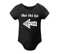 Baby Twins Bodysuits He_She Did It Twin Outfit Girl Romper With Hat Set Black-style-6 9months
