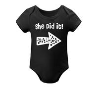 Baby Twins Bodysuits He_She Did It Twin Outfit Girl Romper With Hat Set Black-style-7 24months