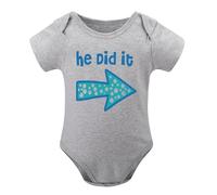 Baby Twins Bodysuits He_She Did It Twin Outfit Girl Romper With Hat Set Gray-style-1 24months