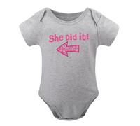 Baby Twins Bodysuits He_She Did It Twin Outfit Girl Romper With Hat Set Gray-style-2 3months