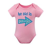 Baby Twins Bodysuits He_She Did It Twin Outfit Girl Romper With Hat Set Pink-style-1 9months
