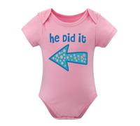 Baby Twins Bodysuits He_She Did It Twin Outfit Girl Romper With Hat Set Pink-style 3months