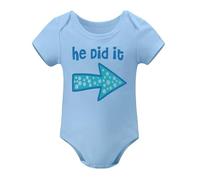 Baby Twins Bodysuits He_She Did It Twin Outfit Girl Romper With Hat Set Sky Blue-style-1 9months