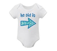 Baby Twins Bodysuits He_She Did It Twin Outfit Girl Romper With Hat Set White-style-1 6months