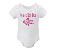 Baby Twins Bodysuits He_She Did It Twin Outfit Girl Romper With Hat Set White-style-4 3months