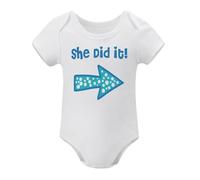 Baby Twins Bodysuits He_She Did It Twin Outfit Girl Romper With Hat Set White-style-5 9months