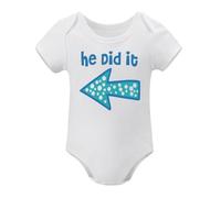 Baby Twins Bodysuits He_She Did It Twin Outfit Girl Romper With Hat Set White-style 9months