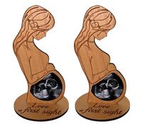 Baby Ultrasound Photo Frame - 2 Packs Baby Scan Picture Frames Pregnancy G'ifts Ideas | Ultrasound Image Wooden Photo Sign Keepsake G'ifts for Pregnant Women, Mom To Be Pregnant and Wife