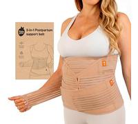Baby Uma 3-in-1 Postpartum Belly Wrap - Triple Support Natural & C Section Recovery Belt Post Partum, Easy On 'n Off, Lightweight & Breathable Abdominal Binder, Post Partum Essentials