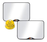 Baby Uma Baby Car Mirror (2 Pack) + Baby On Board Signs for Car - Clear-View Shatterproof Mirror, Easy On 'n Off with Stay-Put Buckles, Newborn Essentials (9.4 x 6.4 in)