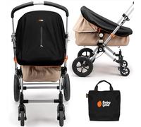 Baby Uma Pram Sun Shade (0-6 Months) - UPF 50+, Breathable Blackout Mesh Pram Cover with Zip-up Window, Blocks 99% of UVB Rays & 94% of UVA Rays (+ Travel Bag)