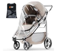 Baby Uma Universal Rain Cover for Pram - 100% Waterproof PEVA Rain Cover for Pushchair, Ventilated & Transparent, Snow & Wind Protection (+ Travel Bag)
