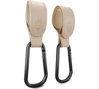 Baby Uma Vegan Leather Buggy Clips (2 Pack) - Non-Slip, 5 kg [Beige]