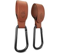 Baby Uma Vegan Leather Buggy Clips (2 Pack) - Non-Slip, 5 kg [Camel]